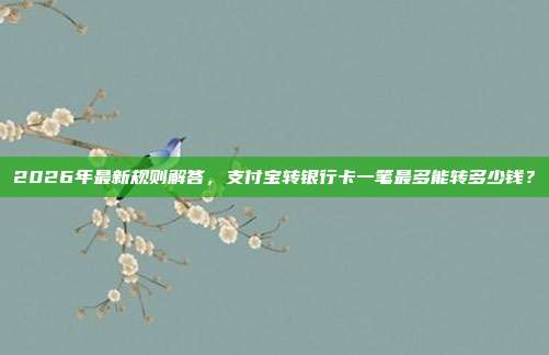 2026年最新规则解答，支付宝转银行卡一笔最多能转多少钱？