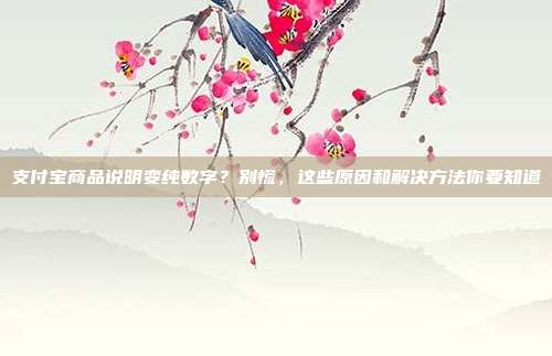 支付宝商品说明变纯数字？别慌，这些原因和解决方法你要知道