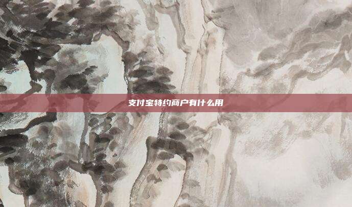 支付宝特约商户有什么用
