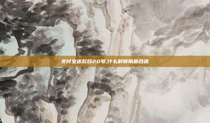 支付宝还款日20号,什么时候用最合适