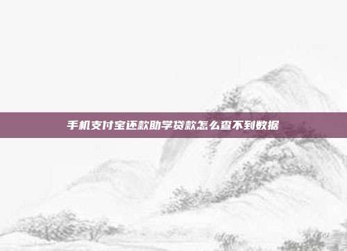 手机支付宝还款助学贷款怎么查不到数据