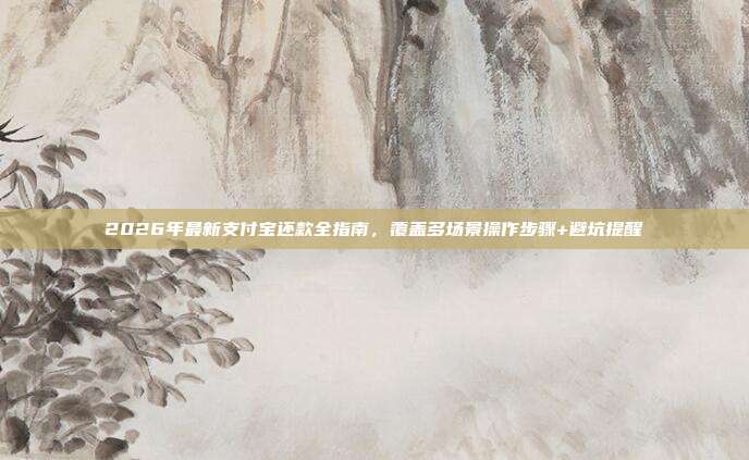 2026年最新支付宝还款全指南，覆盖多场景操作步骤+避坑提醒