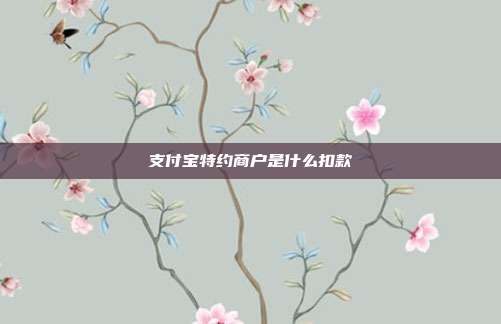 支付宝特约商户是什么扣款