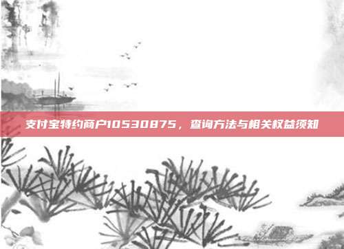 支付宝特约商户10530875，查询方法与相关权益须知