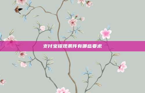 支付宝提现条件有哪些要求