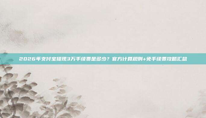 2026年支付宝提现3万手续费是多少？官方计算规则+免手续费攻略汇总