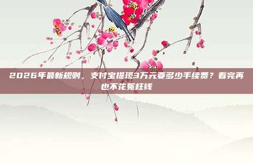2026年最新规则，支付宝提现3万元要多少手续费？看完再也不花冤枉钱